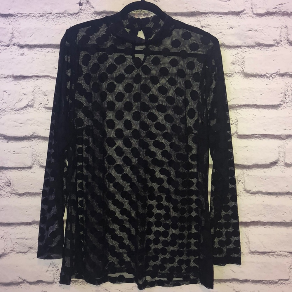 Polka dot show through long sleeve